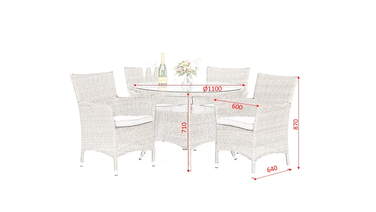 #1023 - Barbados 4 Seater Dining Set ππͺπ΄ - Image 6