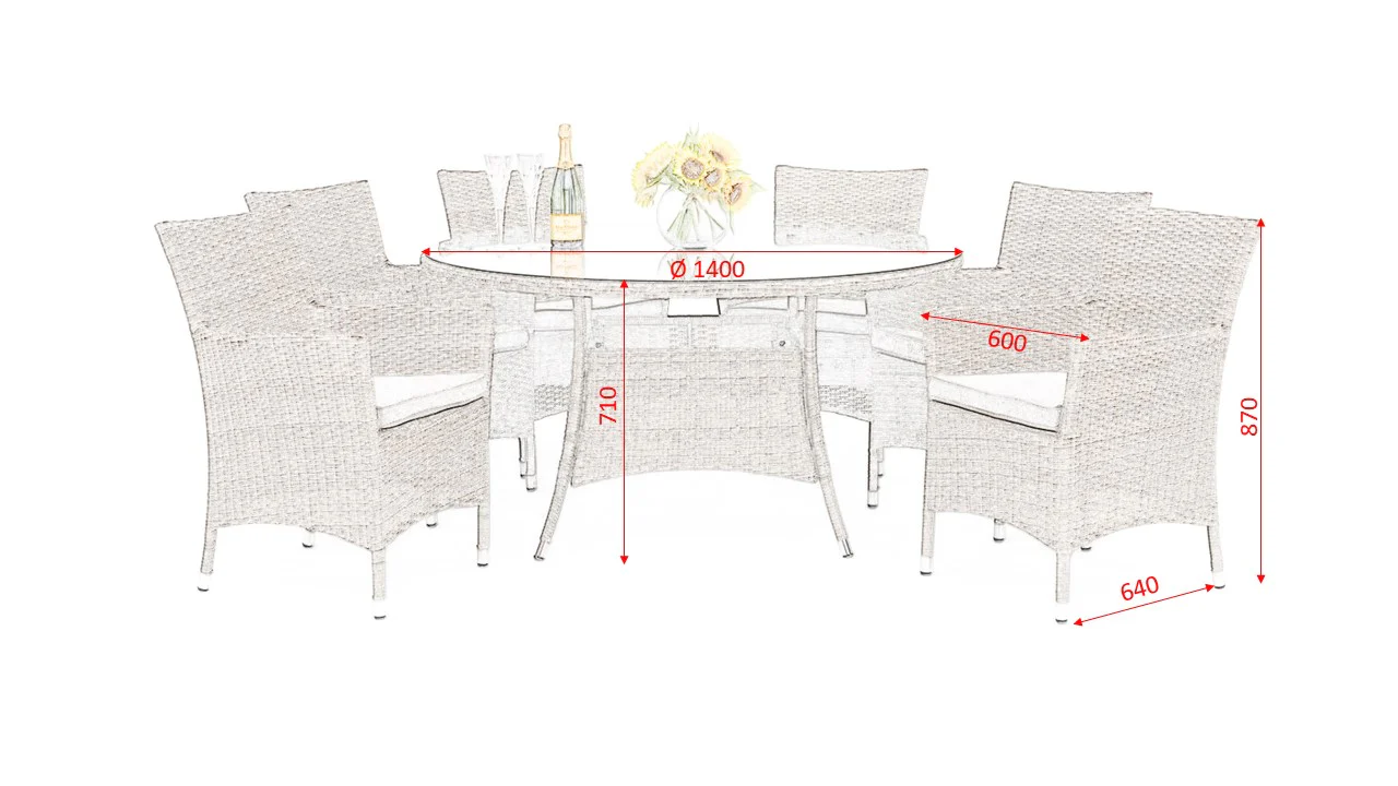 #1024 - Barbados 6 Seater Dining Set 🍽️🌴✨ - Image 6
