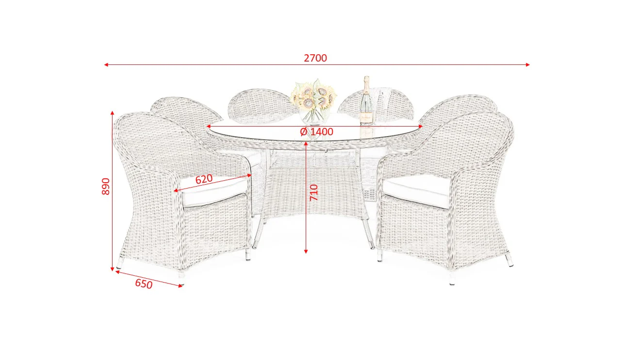 #3024 - Havana 6 Seater Dining Set 🌿🍽️ - Image 7
