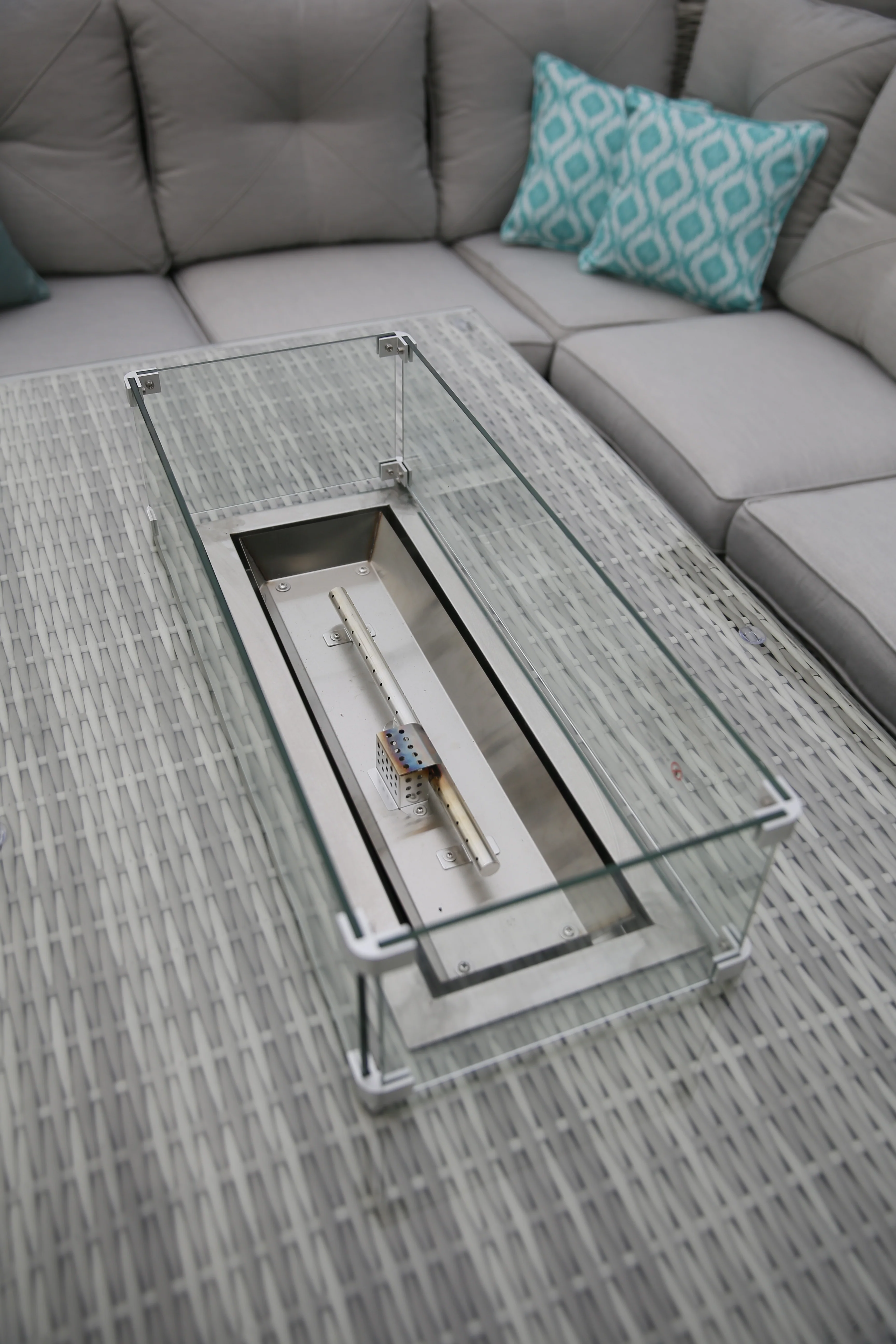#3033 - π₯ Havana Luxury Corner Set with Fire Pit Table β Two-Tone Grey Rattan - Image 8
