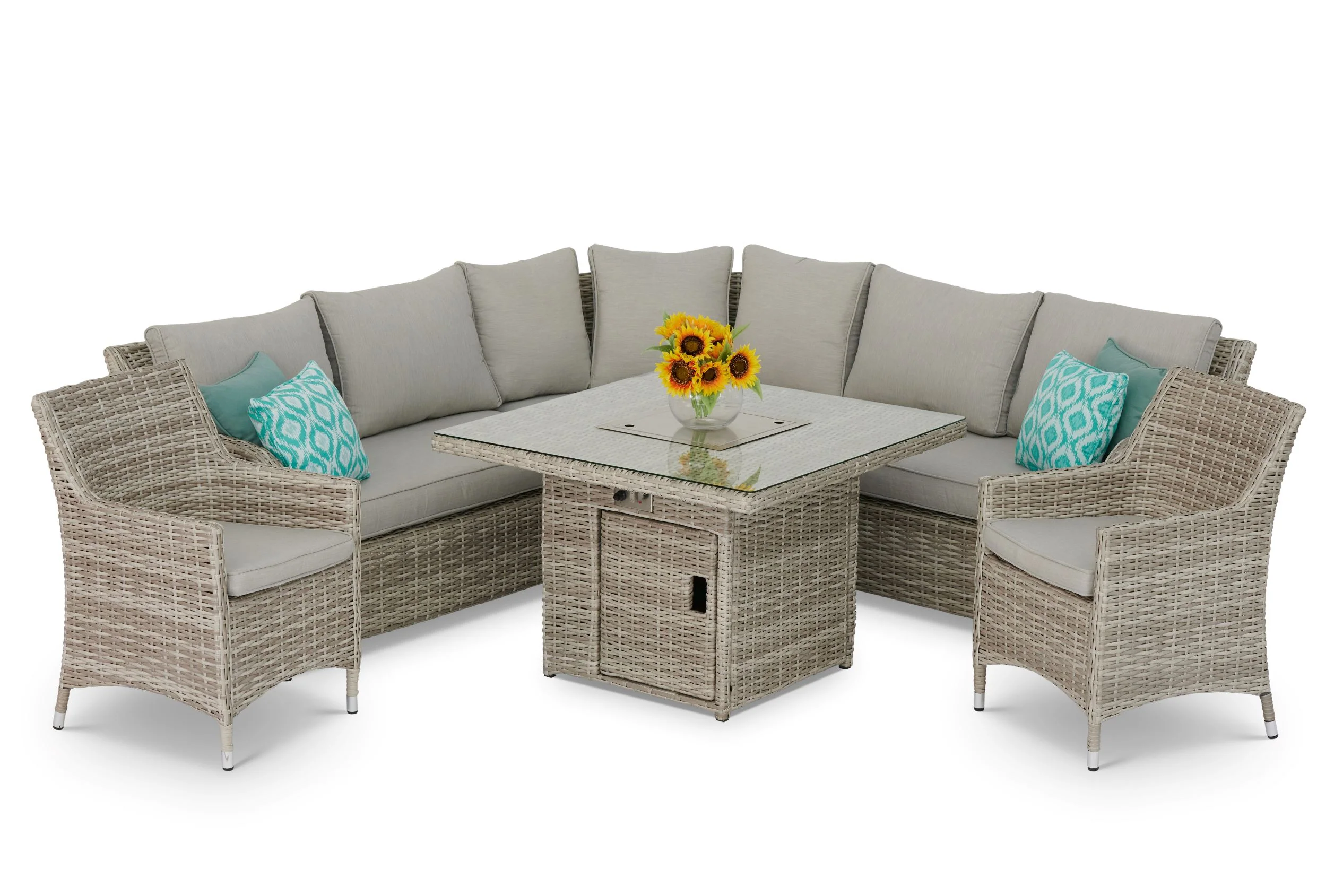 #3035 - 🔥 Havana Corner Fire Pit Set with 2 Luxury Armchairs - Image 4